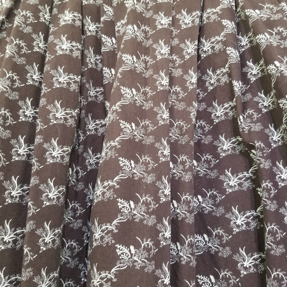 Vintage Alphorn Trachtenmode Von Adler Skirt Dirndl Brown Print Cotton 42 - Picture 2 of 12